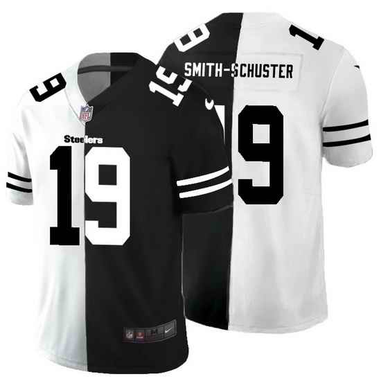 Pittsburgh Steelers 19 JuJu Smith Schuster Men Black V White Peace Split Nike Vapor Untouchable Limited NFL Jersey